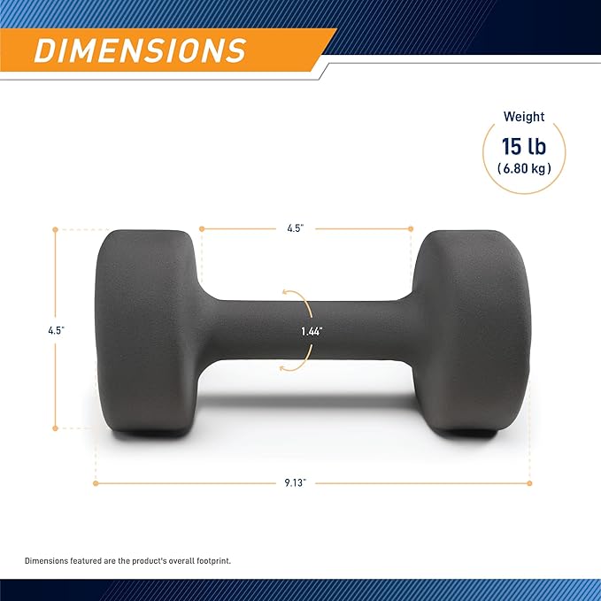 Marcy Colored Neoprene Dumbbell (Sold in Singles or Set) Hand Weights, Exercise Free Weights for