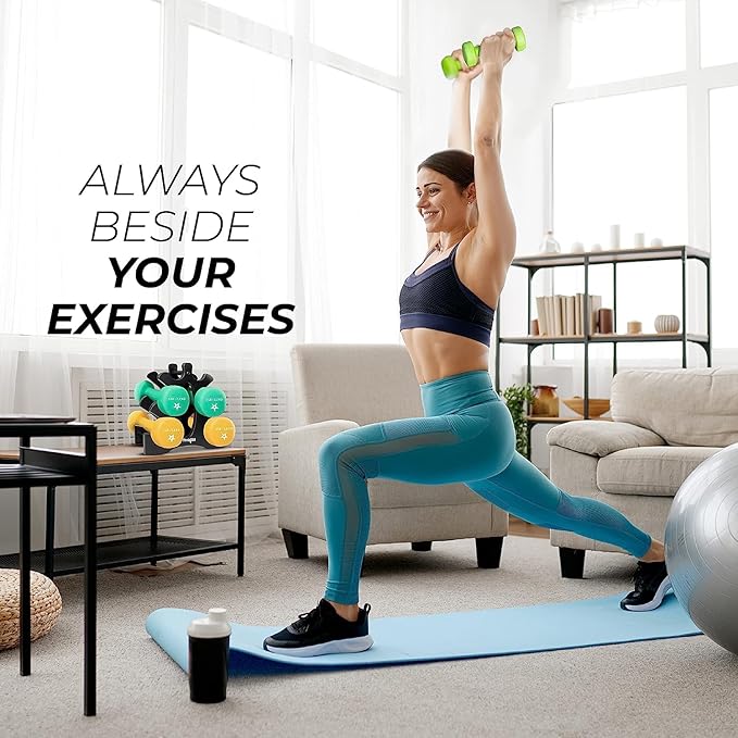 Yes4All Neoprene Coated Dumbbell Hand Weight Sets of 2 - Multiple Weight Options with 15 Colors