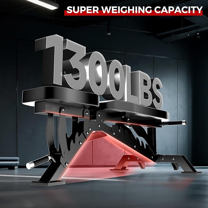 Weight Bench, Adjustable Workout Bench for Home Gym Full Body Workout, 1300LBS Weight Capacity