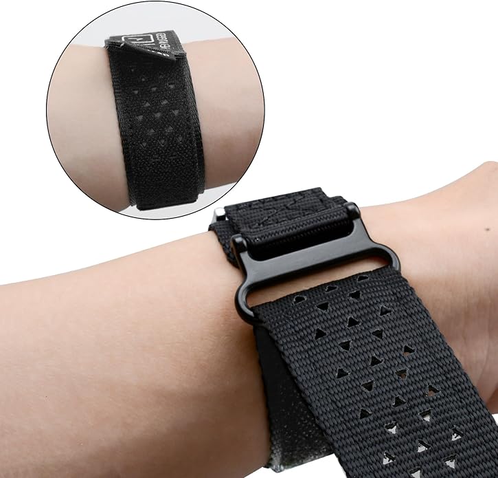 TStrap Nylon Sport Watch Band - Black Quick Release Watch Straps for Men Women - Athletic Military