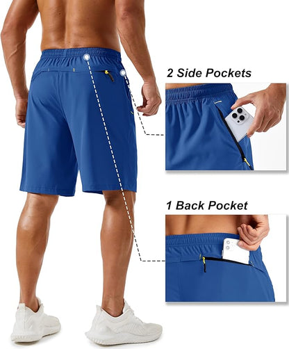 TACVASEN Men's Running Athletic Shorts 9" Quick Dry Workout Gym Shorts Lightweight Summer Shorts 3