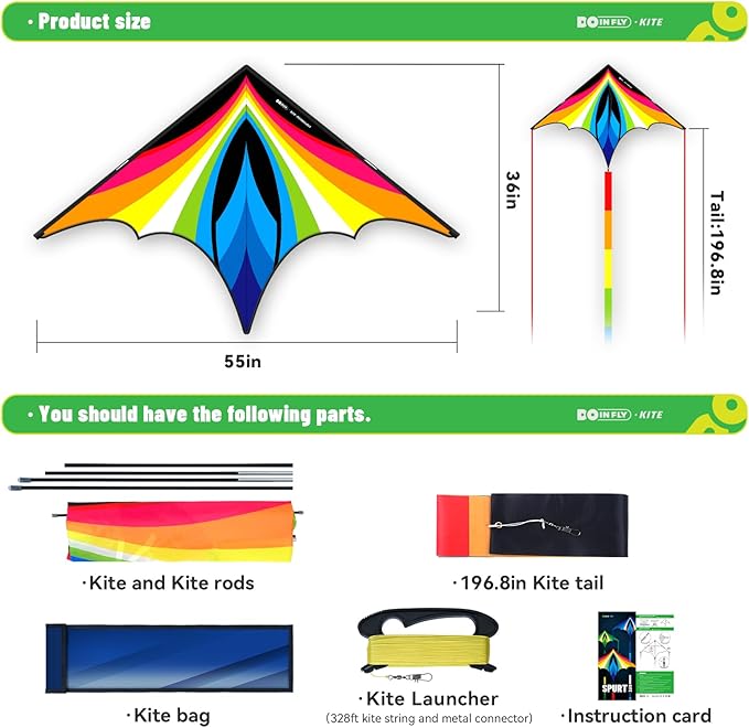 Triangular-Shaped Kite - Easy to Control, with an Eye-catching Design, it is Perfect for Outdoor