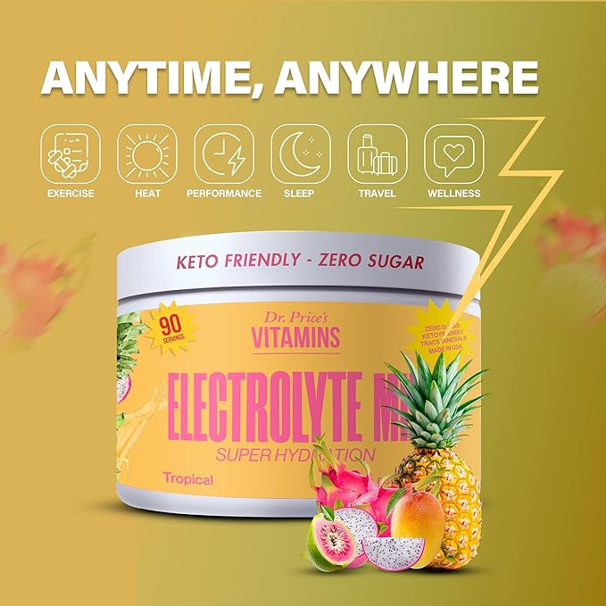 Dr. Price’s Electrolyte Mix | Sugar-Free Hydration Powder with 72+ Trace Minerals | No Sugar