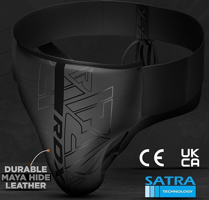 RDX Groin Protector for Boxing, Muay Thai, Kickboxing and MMA Fighting, Maya Hide Leather Abdo Gear