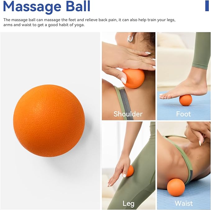 5 in 1 Foam Roller Set - Deep Tissue Foam Roller, Muscle Roller Stick, Massage Ball, Resistance