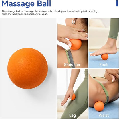 5 in 1 Foam Roller Set - Deep Tissue Foam Roller, Muscle Roller Stick, Massage Ball, Resistance