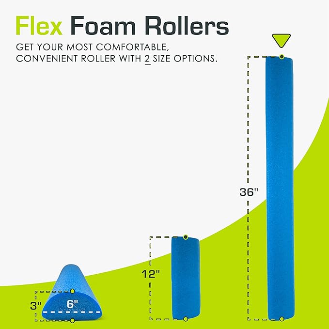 ProsourceFit Flex Foam Rollers for Muscle Massage, Physical Therapy, Core & Balance Exercises