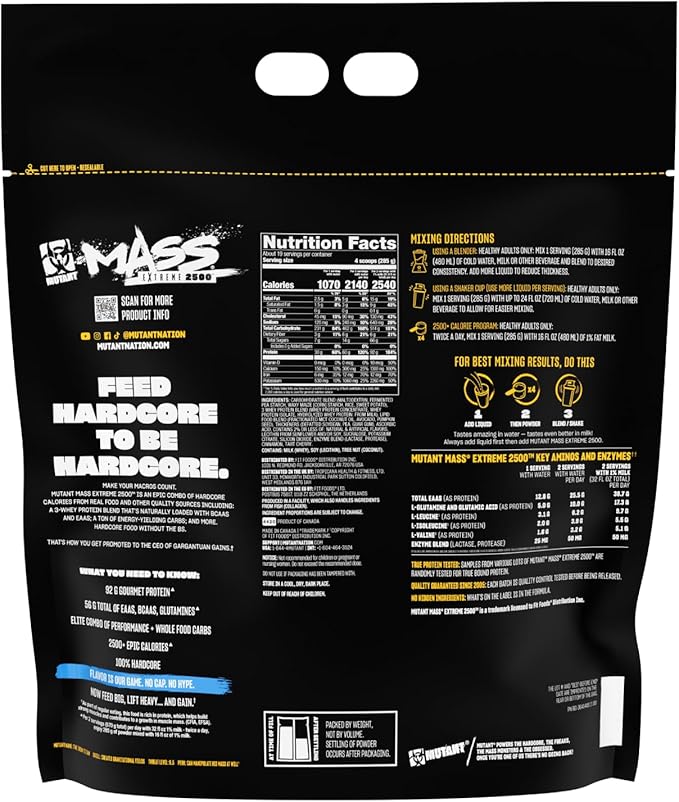 Mutant Mass Extreme Gainer ??Whey Protein Powder ??Build Muscle Size and Strength ??High Density