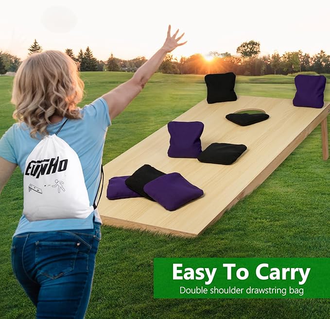 EunHo Cornhole Bags Set of 8 Regulation Size & Weight Corn Hole Bean Bags Official Professional All