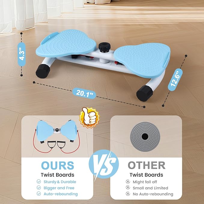 Waist Twister Machine, Ab Twister Board with Resistance Bands - 300 lbs Capacity Home Exercise