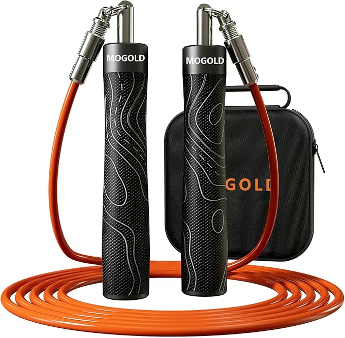 Weighted Jump Rope for Men Women -Interchangeable 1/5lb 1/4lb 1/2lb Heavy jump ropes - 360 Degree