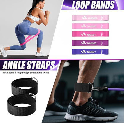 WHATAFIT Resistance Bands, Exercise Bands，Resistance Bands for Working Out, Work Out Bands with