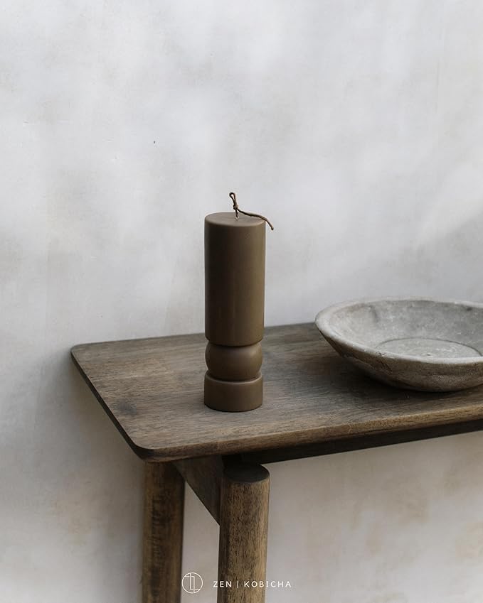 LAWA Zen Candle - Beautiful Handmade Pillar Scented Soy Wax Elegant Aesthetic Candle Housewarming