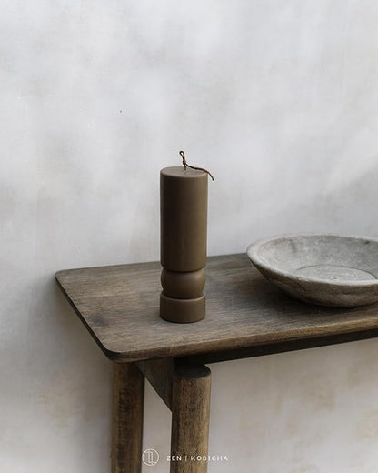 LAWA Zen Candle - Beautiful Handmade Pillar Scented Soy Wax Elegant Aesthetic Candle Housewarming