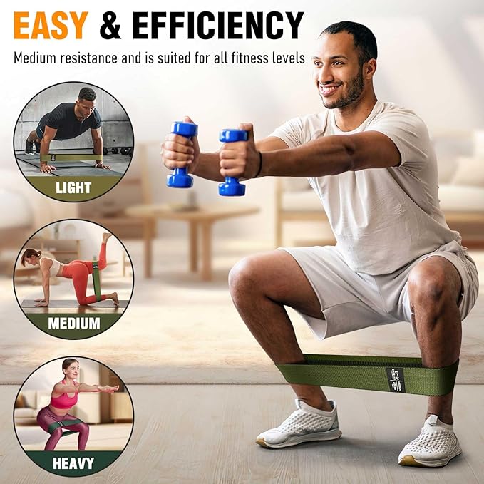 Fabric Resistance Bands for Working Out - Exercise Bands for Women and Men, Booty Bands for Legs
