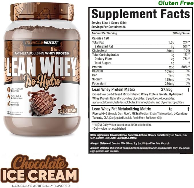 Musclesport Lean Whey Revolution??Protein Powder - Whey Protein Isolate - Low Calorie, Low Carb