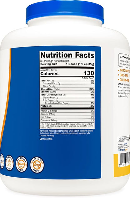 Nutricost Whey Protein Powder Pineapple (5 LBS) - Gluten-Free, GMO-Free, from Whey Protein