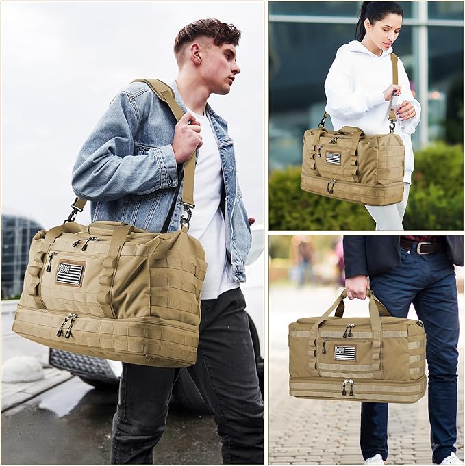 ETRONIK Travel Bag for Men Women, Gym Bag & Tactical Duffle Bags for Travel, Carry on with Toiletry