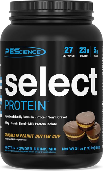 PEScience Select Protein Powder, Whey and Casein Blend, Clean Protein Powder for Women and Men, Low