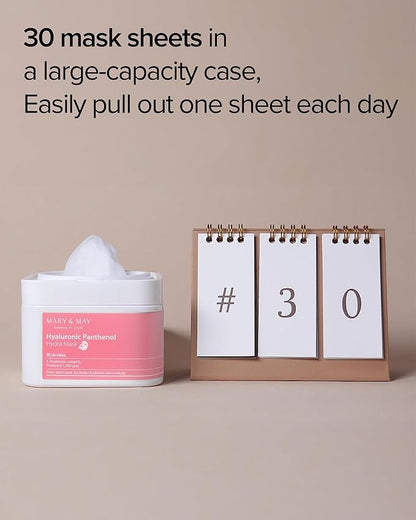 Mary&May Hyaluronic Panthenol Hydra Mask - Daily Pull Out Sheet Mask for Intense Moisturizing and