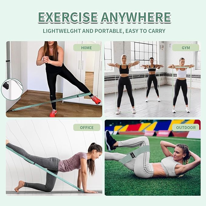 9 PCS Fabric Resistance Bands Set for Working Out, Non-Slip Exercise Booty Bands for Women & Men