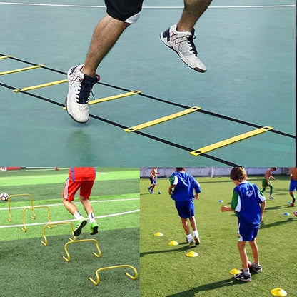TNZMART Agility Ladder and Disc Cones Training Set Adjustable Rungs Training Ladder with 10 Plastic