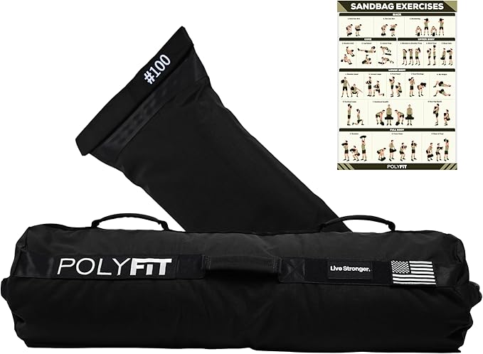 Polyfit Sandbag Pro - Workout Sandbag with Triple Closure Filler Bag and Reinforced Nylon Webbing