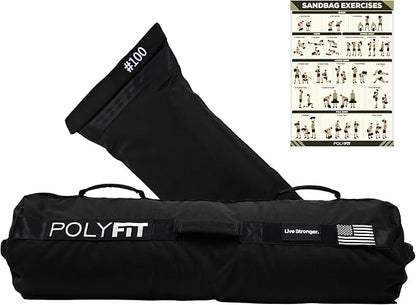 Polyfit Sandbag Pro - Workout Sandbag with Triple Closure Filler Bag and Reinforced Nylon Webbing