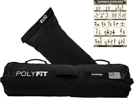 Polyfit Sandbag Pro - Workout Sandbag with Triple Closure Filler Bag and Reinforced Nylon Webbing
