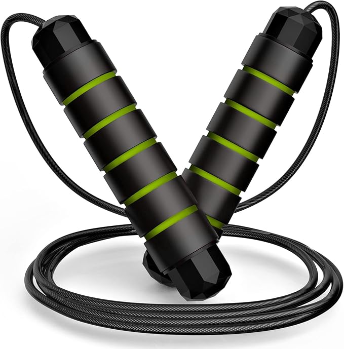 Jump Rope, Tangle-Free Rapid Speed Jumping Rope Cable with Ball Bearings for Women, Men, and Kids