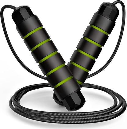 Jump Rope, Tangle-Free Rapid Speed Jumping Rope Cable with Ball Bearings for Women, Men, and Kids