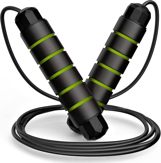 Jump Rope, Tangle-Free Rapid Speed Jumping Rope Cable with Ball Bearings for Women, Men, and Kids