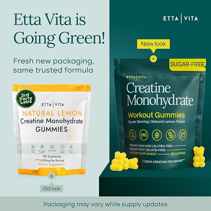 Sugar-Free Creatine Monohydrate Gummies 5gram per Serving, Potent Creatine Gummies for Men & Women
