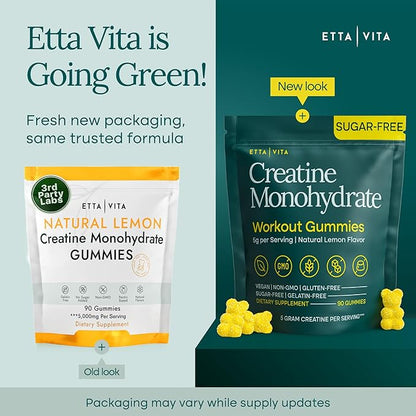 Sugar-Free Creatine Monohydrate Gummies 5gram per Serving, Potent Creatine Gummies for Men & Women