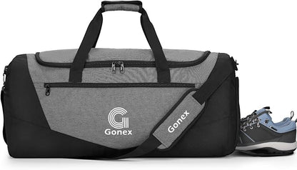 Gonex Gym Duffel Bag with Shoe Compartment Wet Pocket, Large Capacity Sports Duffle Bag for Men