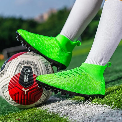 Kids Soccer Cleats Boys Youth Firm Groud Cleats for Girls High Top Trainning Football Shoes AG/FG