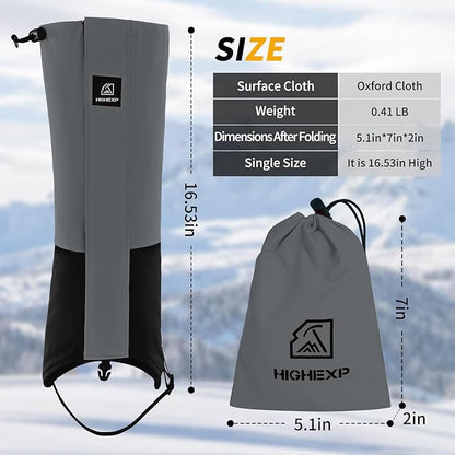 Leg Gaiters 100% Waterproof Adjustable Shoe Snow Boot Guard Gators for Hiking Shoe Cover Hunting