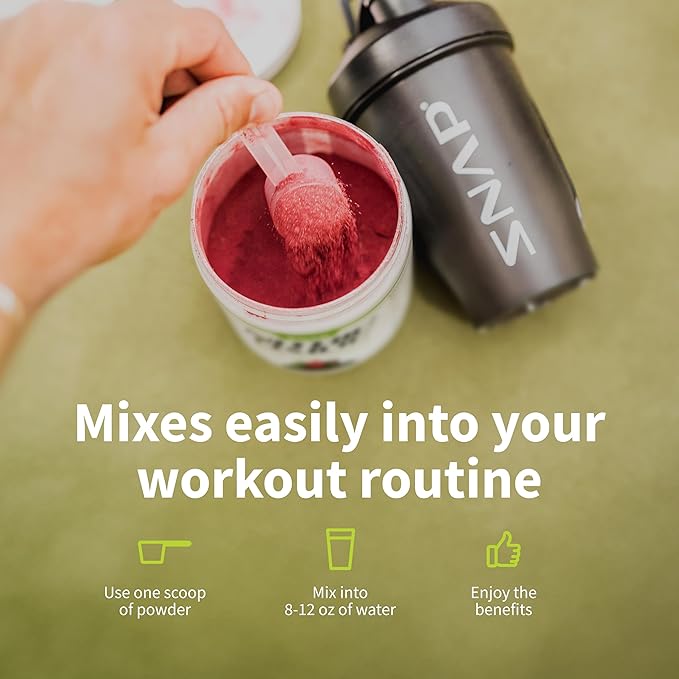 Snap Supplements Pre Workout Beet Root Powder, Nitric Oxide Supplement Preworkout for Men and Women