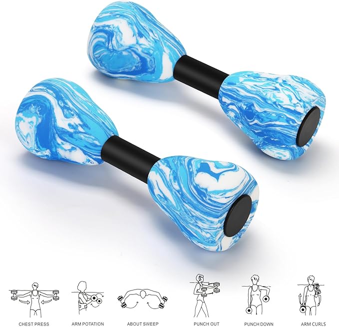 Camouflage Aquatic Dumbbells,2Pcs Foam Water Weights Aerobic Exercise Fitness Equipment Dumbbells