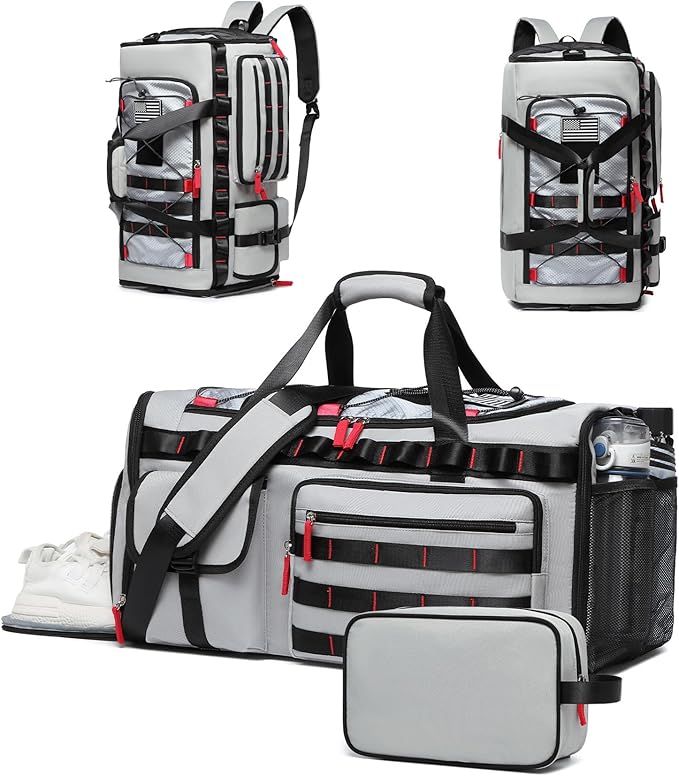 MCBD Gym Bags for Men & Women, 45L Travel Duffle Sports Backpack with Shoes & Laptop Compartment