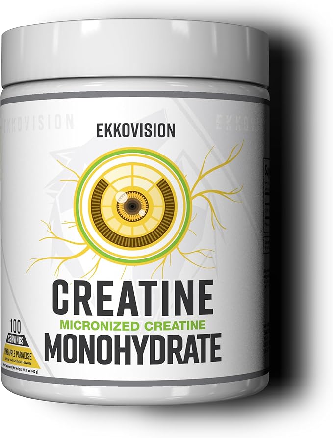Ekkovision Creatine Monohydrate Powder, Micronized, Pineapple Paradise, Pre Workout & Post Workout