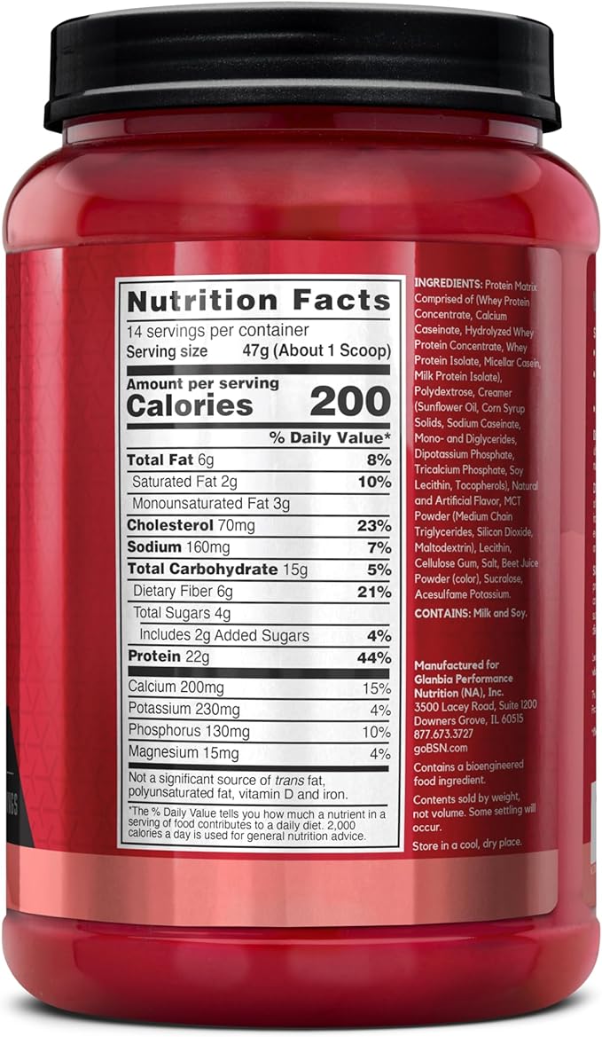 BSN SYNTHA-6 Premium Protein Powder with 6g of Fiber, Whey Protein, Micellar Casein, Milk Protein