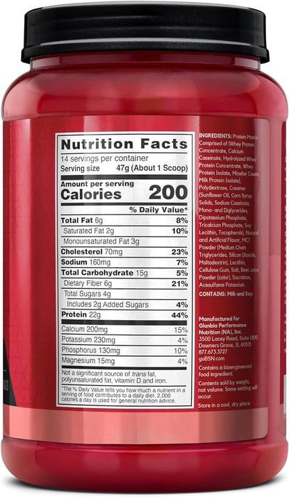 BSN SYNTHA-6 Premium Protein Powder with 6g of Fiber, Whey Protein, Micellar Casein, Milk Protein