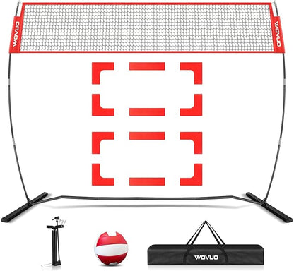 12Ft Beach Volleyball Net for Backyard, Portable Net Set, Freestanding Volleyball Training