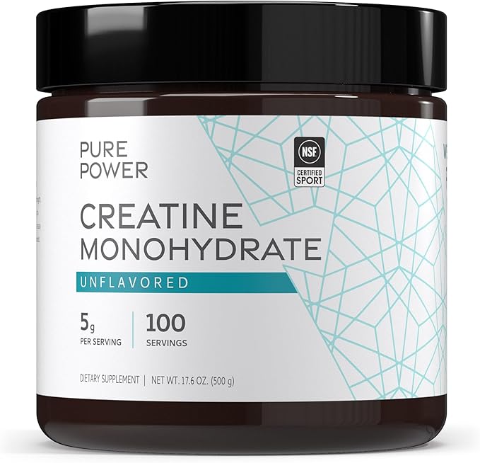 Dr. Mercola Pure Power Creatine Monohydrate - Supports Strength & Performance - Unflavored - NSF