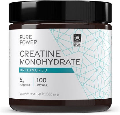 Dr. Mercola Pure Power Creatine Monohydrate - Supports Strength & Performance - Unflavored - NSF