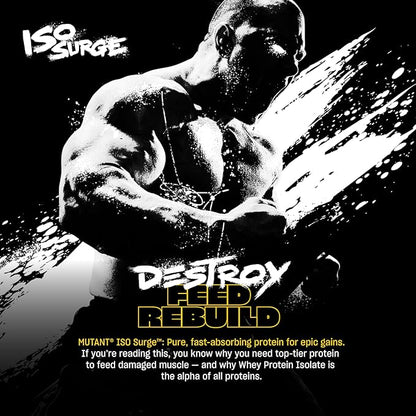 Mutant ISO Surge Whey Protein Isolate Powder Acts Fast to Help Recover, Build Muscle, Bulk and