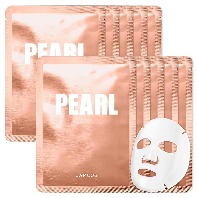 LAPCOS Pearl Sheet Mask, Daily Face Mask with Probiotics to Clarify Skin, Korean Beauty Favorite