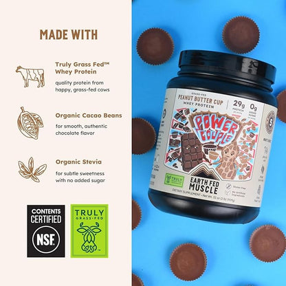 Earth Fed Muscle Power Couple Peanut Butter Chocolate Truly Grass Fed Whey Protein Isolate