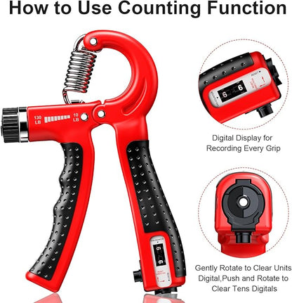 KDG Hand Grip Strengthener 2 Pack Adjustable Resistance 10-130 lbs Forearm Exerciser，Grip Strength